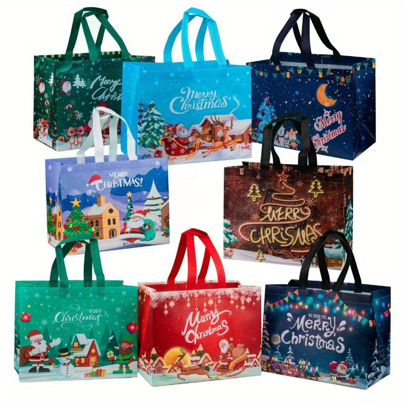 3pcs Gift Packaging Bag Large Capacity Portable Christmas Tote Bag
