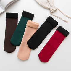 Warm Plush Snow Crew Socks for Sports and Running