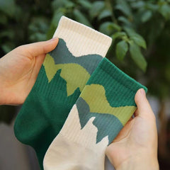 Asymmetrical Pattern Mid-calf Socks - 4 Pairs