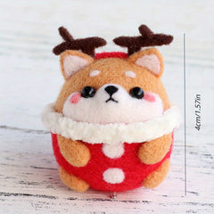 Christmas Deer DIY Wool Felt Material Bag with Needles and Thread