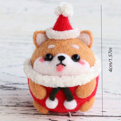 Christmas Deer DIY Wool Felt Material Bag with Needles and Thread