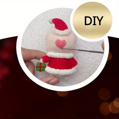 Christmas Deer DIY Wool Felt Material Bag with Needles and Thread