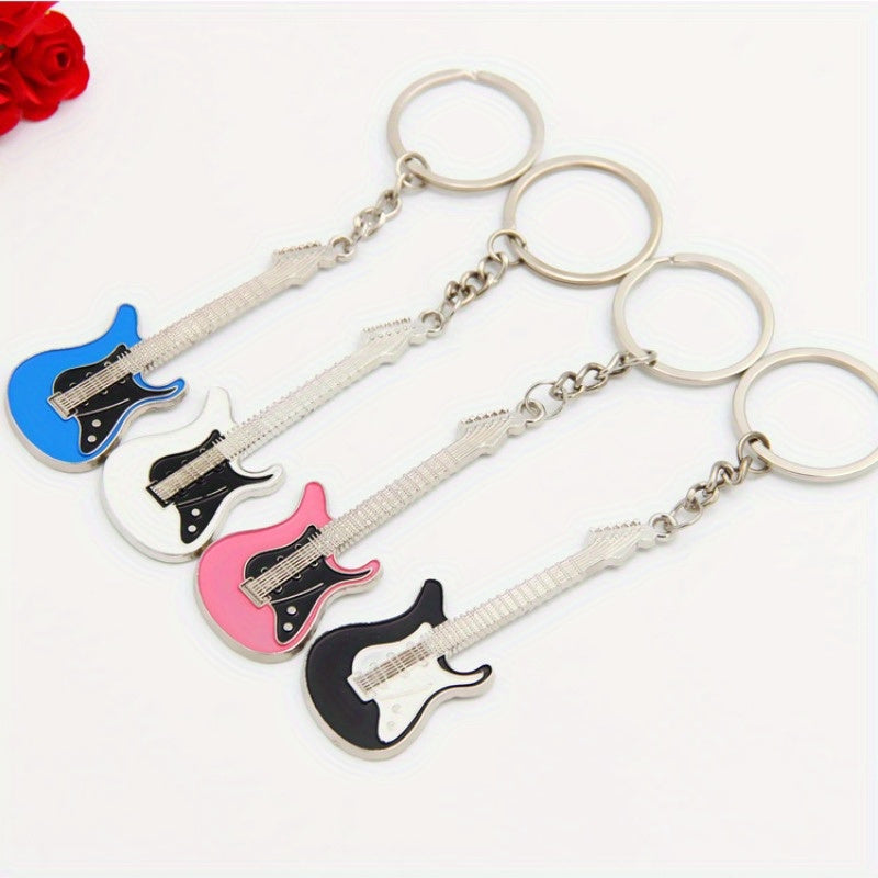 Metal Guitar Keychain Cartoon Key Chain Keyring Bag Pendant