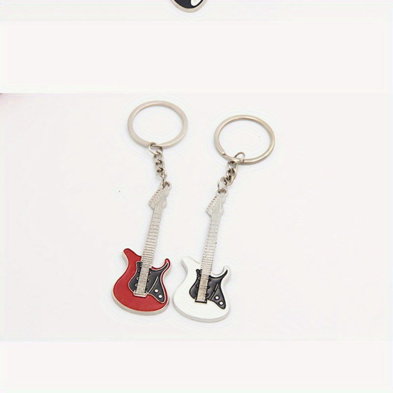 Metal Guitar Keychain Cartoon Key Chain Keyring Bag Pendant