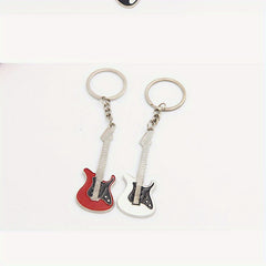Metal Guitar Keychain Cartoon Key Chain Keyring Bag Pendant