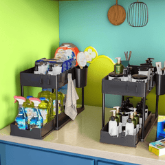2 Tier Under Sink Storage Rack Organizer