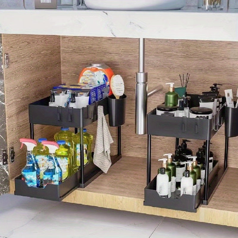 2 Tier Under Sink Storage Rack Organizer