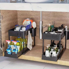 2 Tier Under Sink Storage Rack Organizer