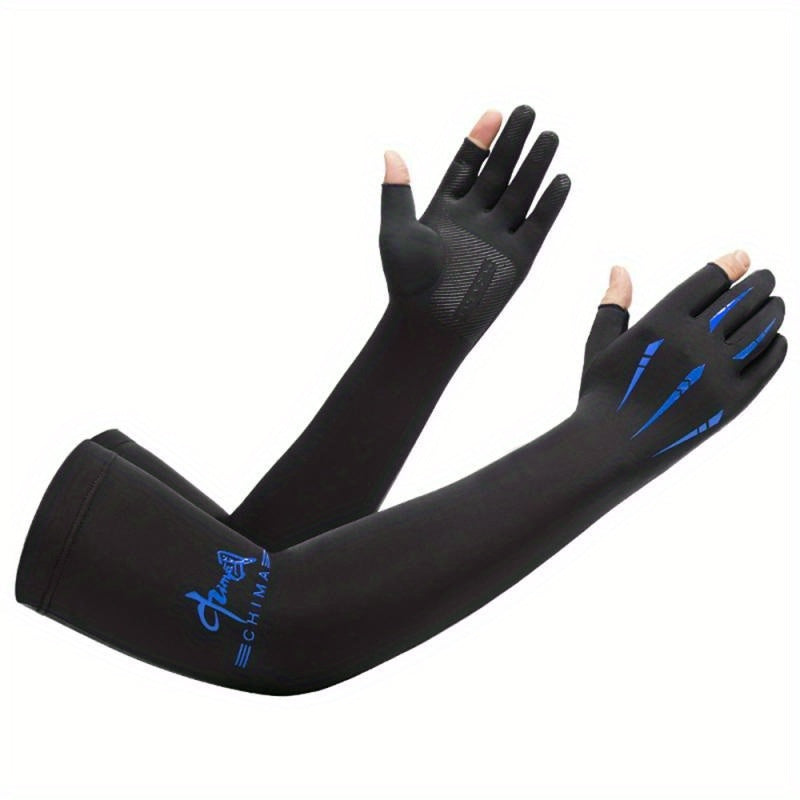 2pcs Long Gloves Arm Sleeves Ice Sleeves Hand Cover Half Finger Gloves