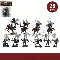 28pcs Military Soldier Model Sandtable Toy Scene Plastic Microlandscape Set