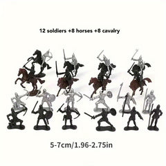 28pcs Military Soldier Model Sandtable Toy Scene Plastic Microlandscape Set
