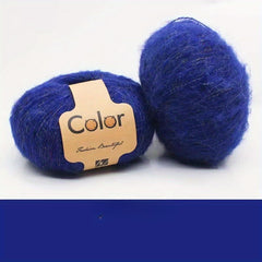 2pcs Fantasy Mohair Yarn Bright Silk Fine Wool Thread DIY Knitting Long Plush