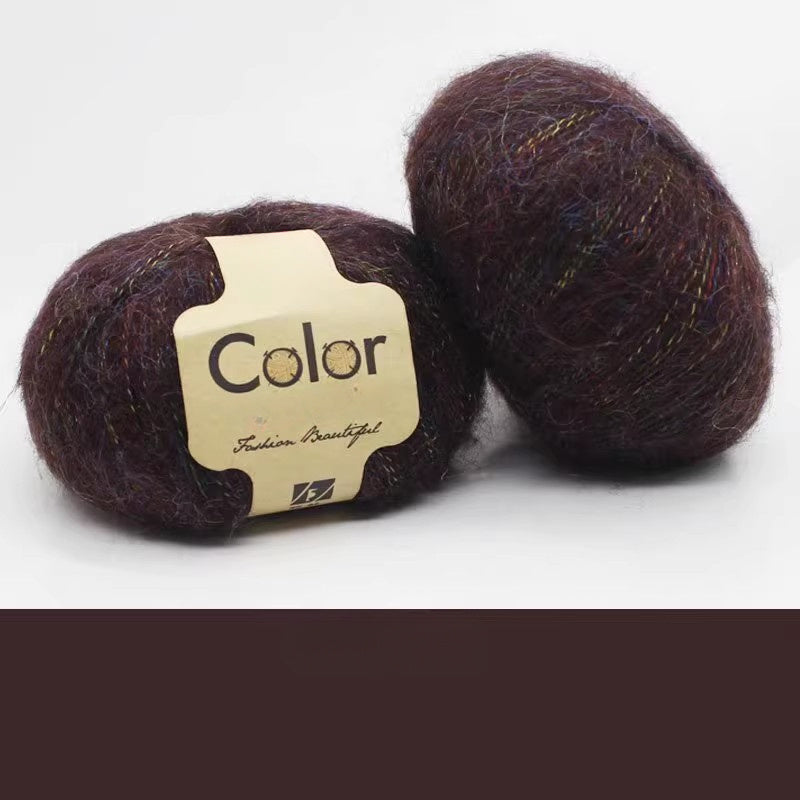 2pcs Fantasy Mohair Yarn Bright Silk Fine Wool Thread DIY Knitting Long Plush