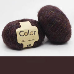 2pcs Fantasy Mohair Yarn Bright Silk Fine Wool Thread DIY Knitting Long Plush