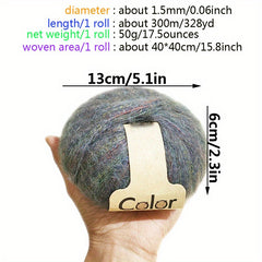 2pcs Fantasy Mohair Yarn Bright Silk Fine Wool Thread DIY Knitting Long Plush