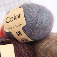 2pcs Fantasy Mohair Yarn Bright Silk Fine Wool Thread DIY Knitting Long Plush