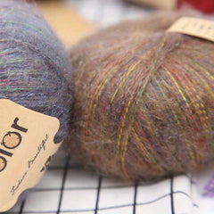 2pcs Fantasy Mohair Yarn Bright Silk Fine Wool Thread DIY Knitting Long Plush