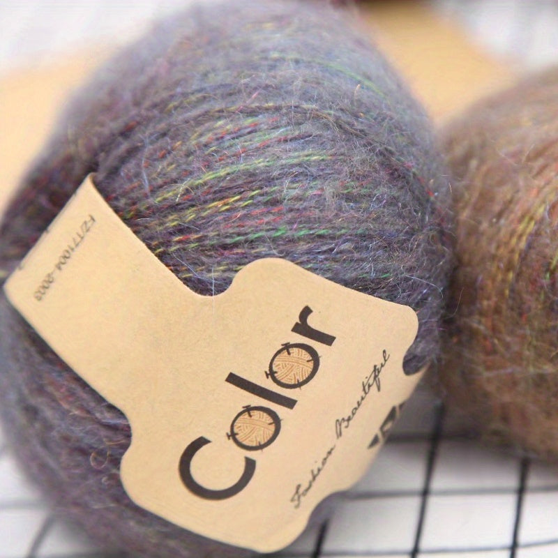 2pcs Fantasy Mohair Yarn Bright Silk Fine Wool Thread DIY Knitting Long Plush