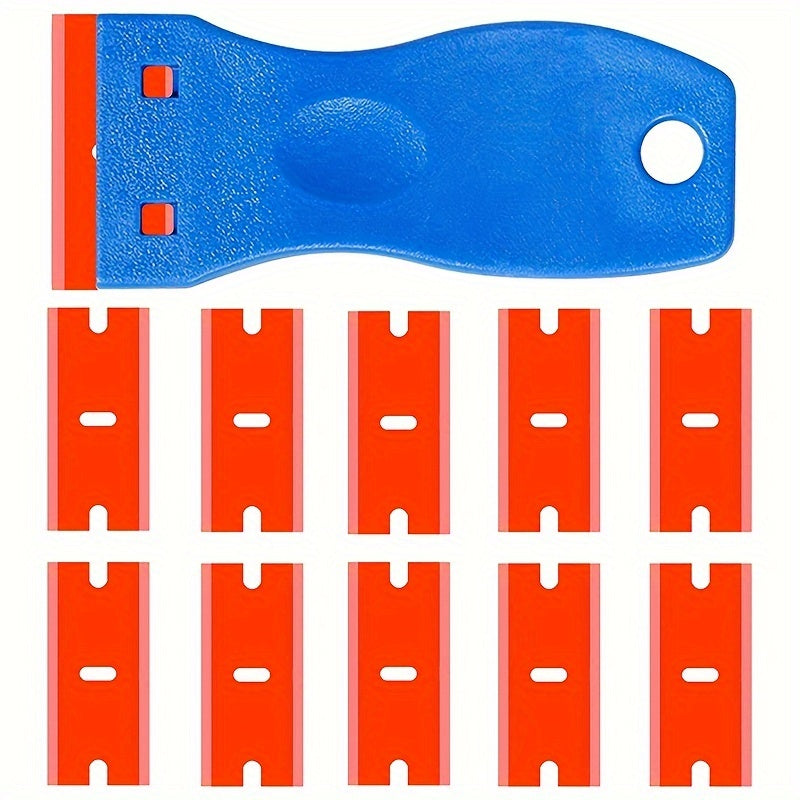 Plastic Razor Blade Scraper Tool with 10pcs Blades