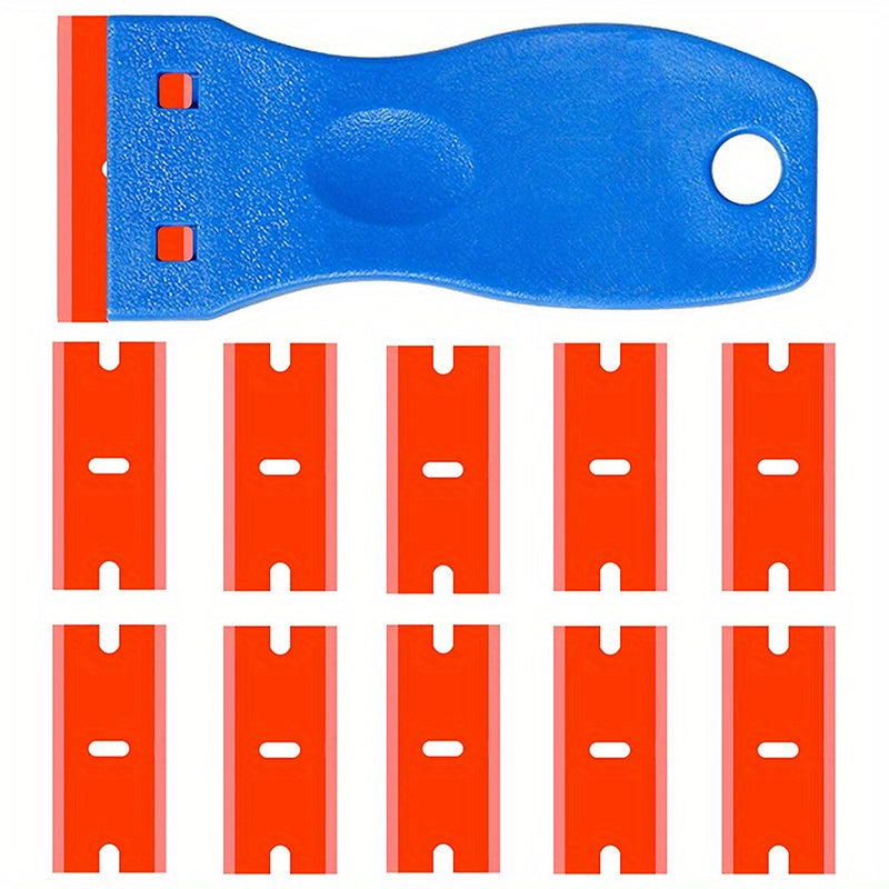 Plastic Razor Blade Scraper Tool with 10pcs Blades