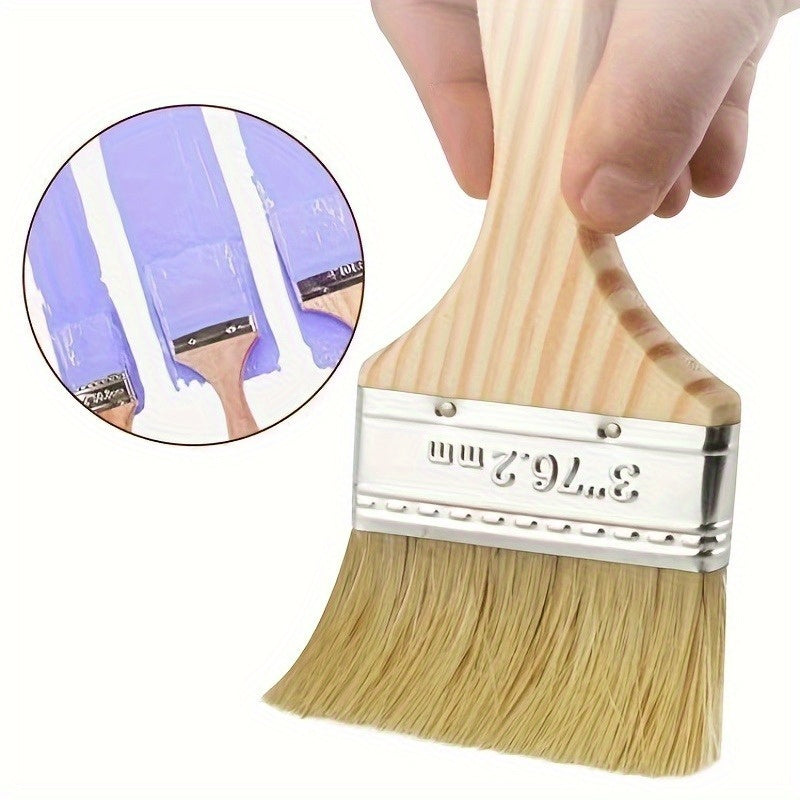 5pcs Thickened Natural Paint Brush Set w/ Decorative & Stain Brushes