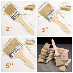5pcs Thickened Natural Paint Brush Set w/ Decorative & Stain Brushes
