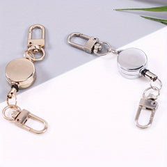 Metal Retractable Keychain Buckle for Outdoor Camping