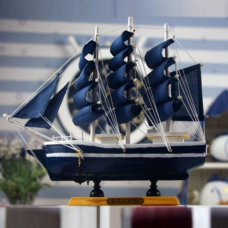Wooden Scale Model Assembling Building Kits Sailboat Toy Gift