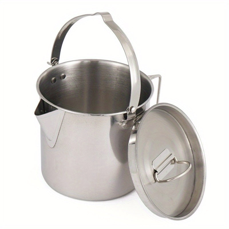 Outdoor Steel Kettle Folding Hanging Portable Pot For Camping
