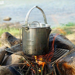 Outdoor Steel Kettle Folding Hanging Portable Pot For Camping