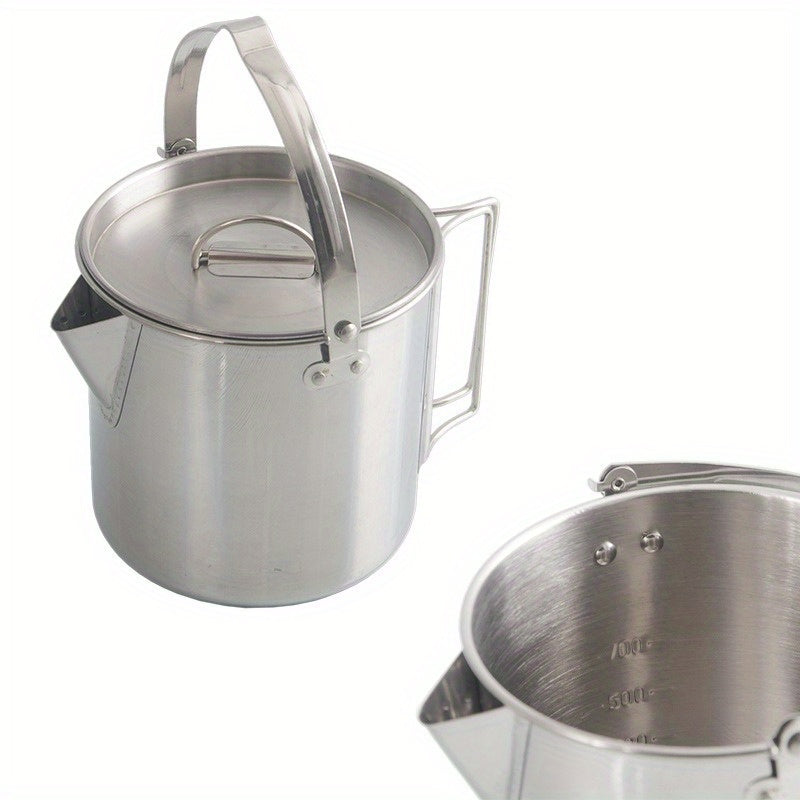 Outdoor Steel Kettle Folding Hanging Portable Pot For Camping