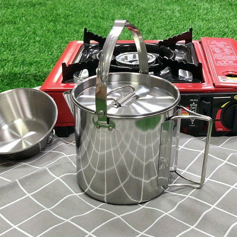 Outdoor Steel Kettle Folding Hanging Portable Pot For Camping