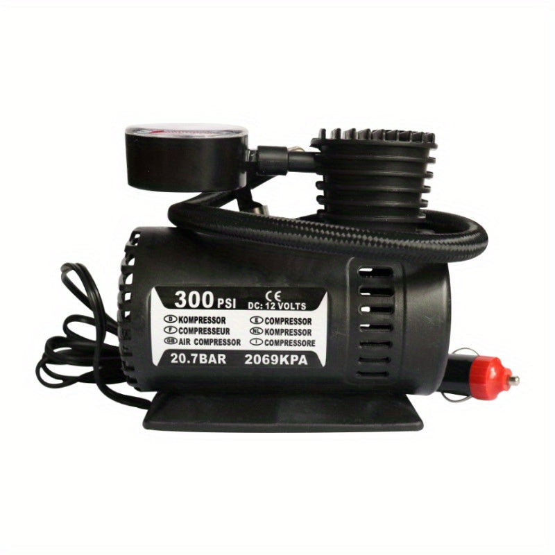 Car Accessories Mini Air Compressor 300 PSI Tire Inflator Pump 12V