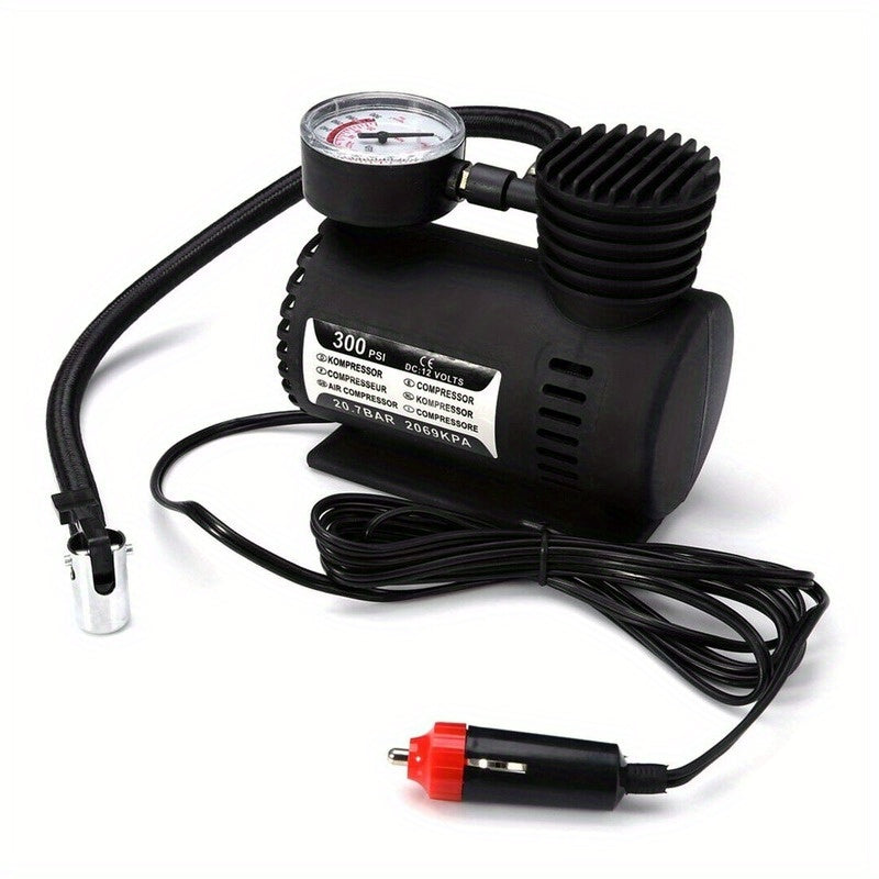 Car Accessories Mini Air Compressor 300 PSI Tire Inflator Pump 12V