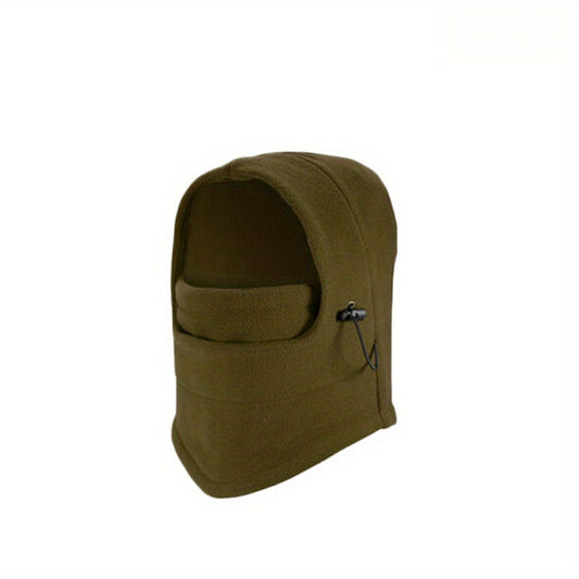 Windproof Fleece Hat with Face Cover for Winter Outdoor Cycling