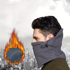 Windproof Fleece Hat with Face Cover for Winter Outdoor Cycling