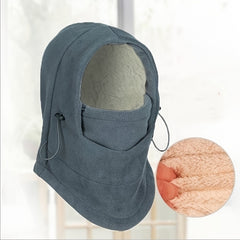 Windproof Fleece Hat with Face Cover for Winter Outdoor Cycling