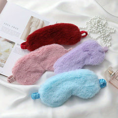 2pcs Plush Sleep Eye Mask Soft Blindfold Travel Nap Rest Yoga Meditation