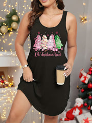 Christmas Nightdress Women's Plus Christmas Tree Print