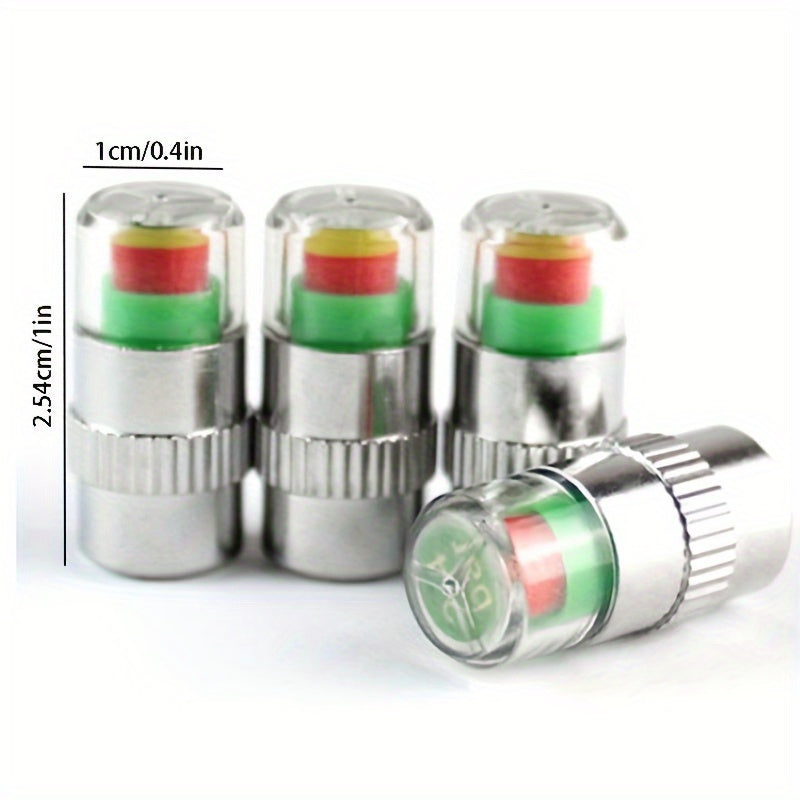 4pcs Car Tire Pressure Gauge Alarm Valve Cap Sensor