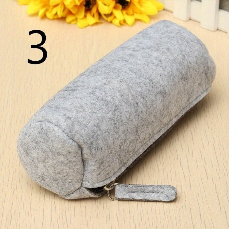 High Retro Felt Pencil Case Cosmetic Makeup Coin Pouch Zipper Bag