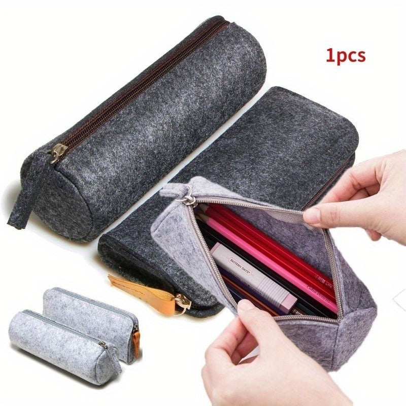 High Retro Felt Pencil Case Cosmetic Makeup Coin Pouch Zipper Bag