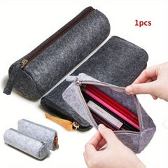 High Retro Felt Pencil Case Cosmetic Makeup Coin Pouch Zipper Bag