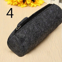 High Retro Felt Pencil Case Cosmetic Makeup Coin Pouch Zipper Bag