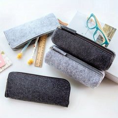 High Retro Felt Pencil Case Cosmetic Makeup Coin Pouch Zipper Bag