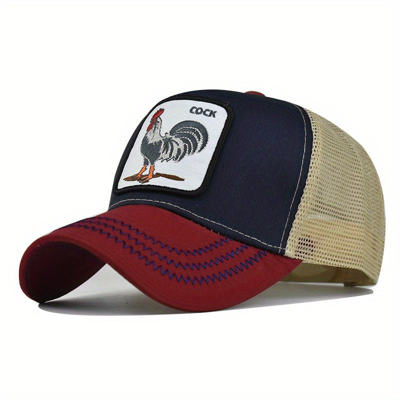 Embroidered Animal Mesh Baseball Cap - Men Women Hip hop Cap