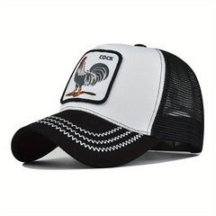 Embroidered Animal Mesh Baseball Cap - Men Women Hip hop Cap