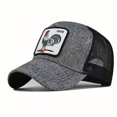 Embroidered Animal Mesh Baseball Cap - Men Women Hip hop Cap