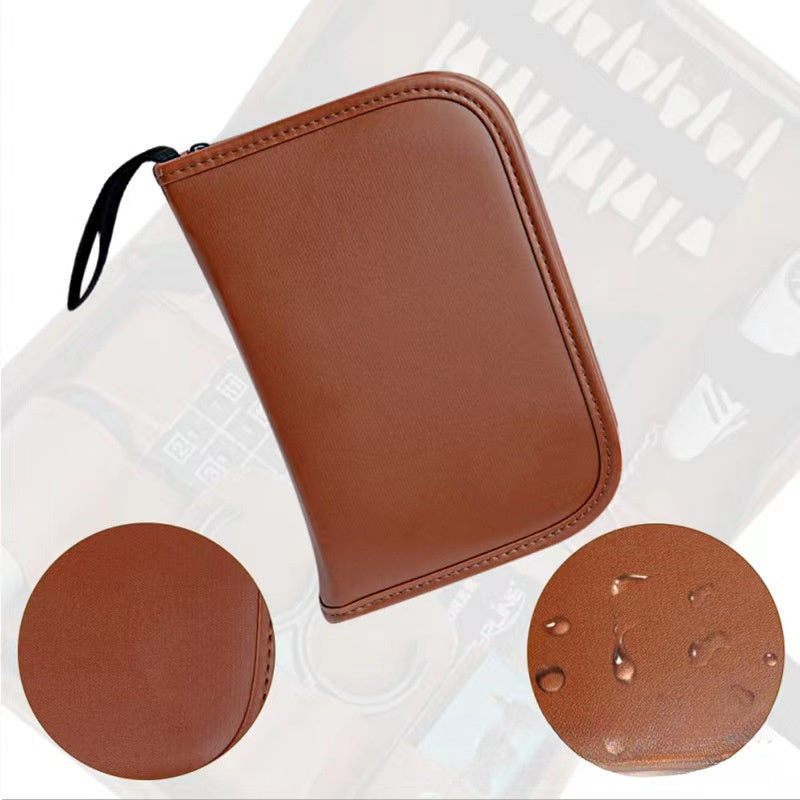 Portable Golf Tool Storage Bag Large Capacity Multifunctional Leather Bag
