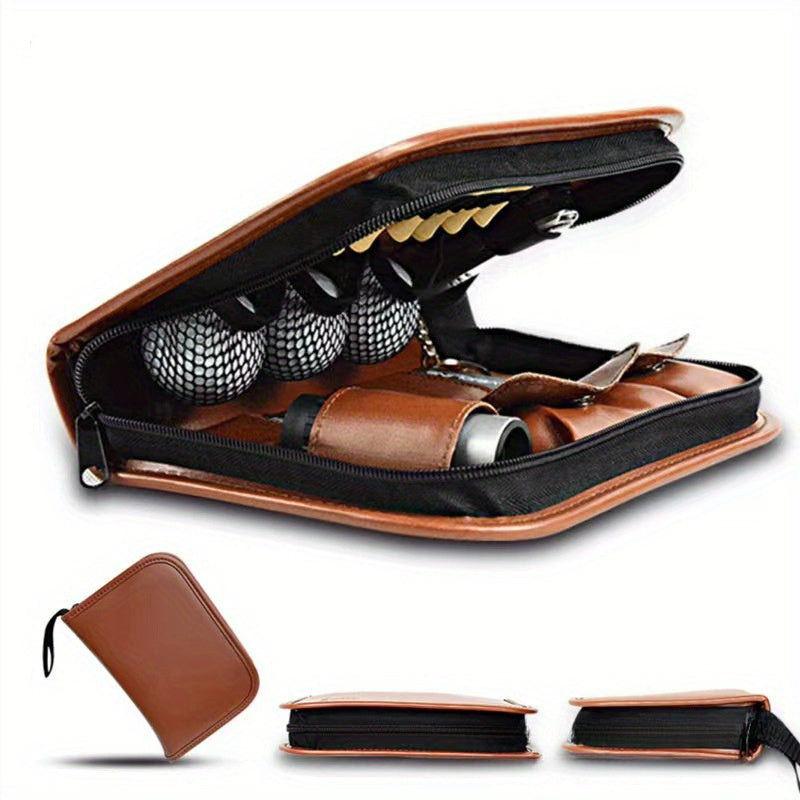 Portable Golf Tool Storage Bag Large Capacity Multifunctional Leather Bag